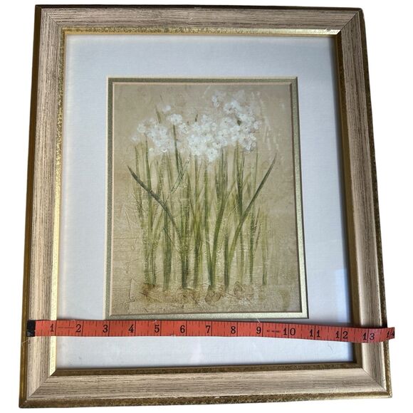 Framed Botanical Wall Art Prints Set of 2 Gold Wood Frame Neutral Floral Vintage - Picture 8 of 15